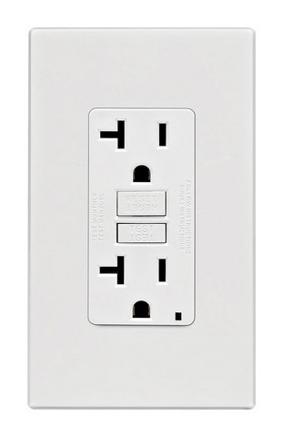 GFNT2-0PW 20 amp 125 V Screwless Wall Plate GFCI Receptacle  White