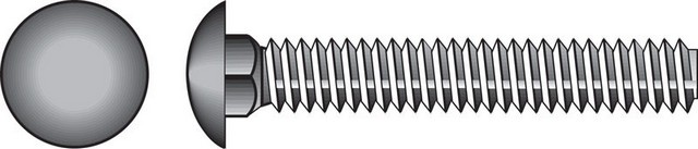 812581 0.37 x 3 in. Hot Dip Galvanized Carriage Bolts