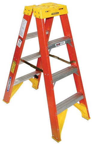 Werner 4-ft Fiberglass 300-lb Type IA Twin-Step Ladder - T6204