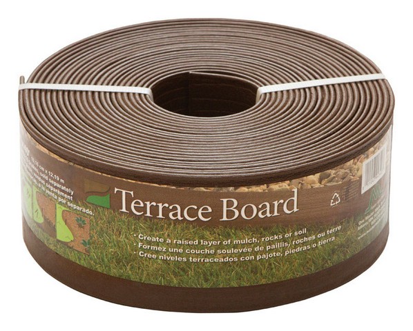 94340 Terrace 4 in. x 40 ft. Brown Board Landscape Edging