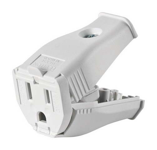 3W102-0WH White 2 Pole 3 Wire Grounding Cord Outlet