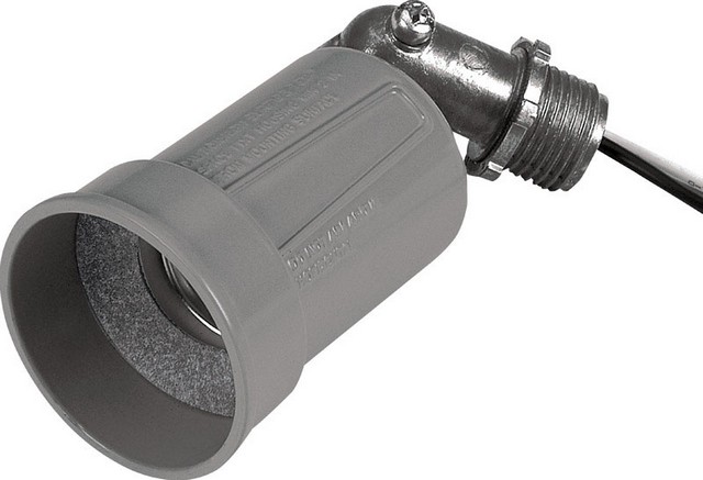 14330 Gray Outdoor Weatherproof Pigtail Lampholder