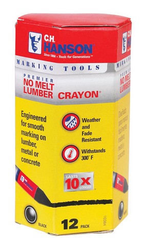 Picture of C.H. Hanson 10384 Black Lumber Crayon - pack of 12