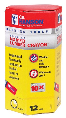 Picture of C.H. Hanson 10385 Yellow Lumber Crayon - pack of 12