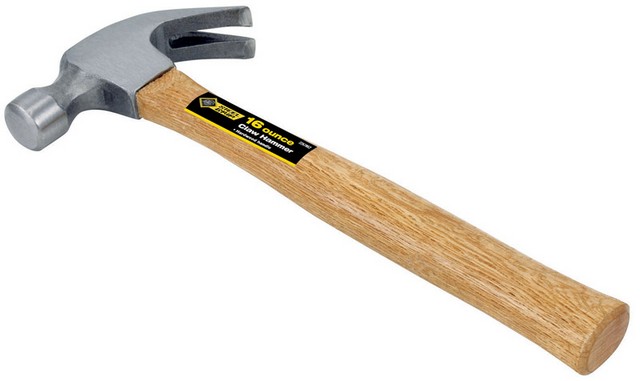 16 oz Smooth Face Claw Hammer Wood Handle