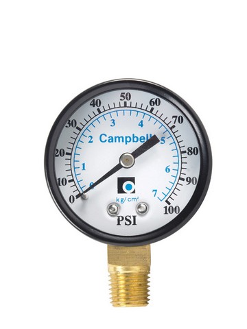 Picture of Campbell PG1T-NL 2 in. 0-100 PSI Polycarbonate Pressure Gauge