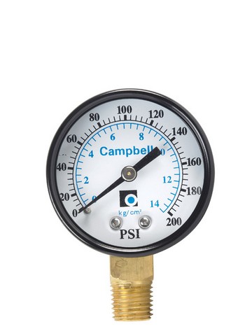 Picture of Campbell PG2T-NL 2 in. 0-200 PSI Polycarbonate Pressure Gauge