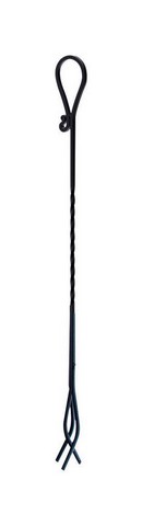 15513 Black Twisted Steel Fireplace Tongs