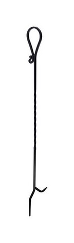 15353 Black Twisted Steel Fireplace Poker