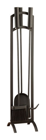 15891 7 in. Black Fireplace Tool Set