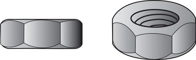 140027 12 - 24 Machine Screw Nut with Hex Head 100 per Box