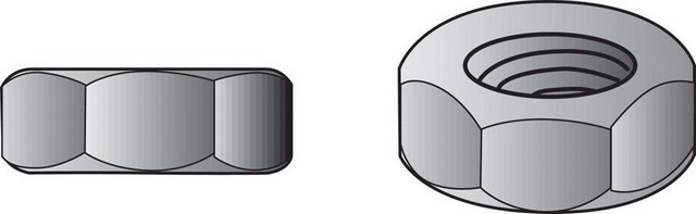 150048 0.25 in. SAE Hex Nut in Zinc Plated Steel 100 per Box