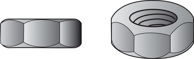 661311 0.37 in. Hex Nut in Zinc Plated Steel 650 per Box