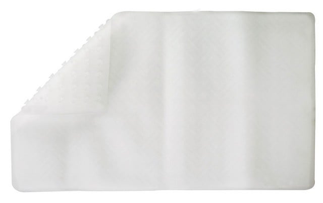 28 in. L X 16 in. W Clear Thermo Plastic Elastomer Bath Mat Latex Free