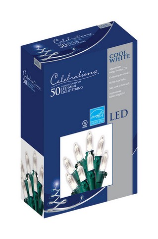 Picture of Celebrations 40831-71 50 Count LED Cool WhiteTraditional Mini Light Set