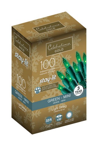 Celebrations 44804-71 Staylit Commercial Mini Light Set in Green
