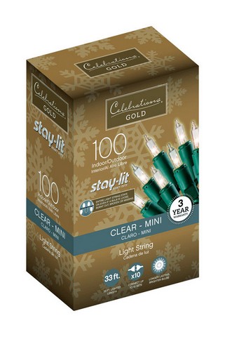 Celebrations 44800-71 Gold Clear 100 Mini Light Set