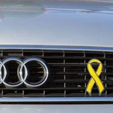 Yellow Ribbon Ornament, 4.5 x 2.25 in.