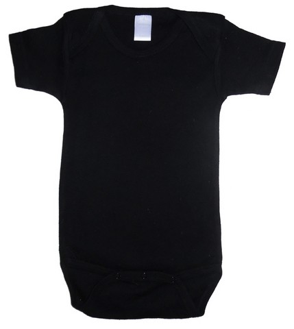 Picture of Bambini 0010 Black B 0-3M Black Interlock Short Sleeve Onezie- Size 0 - 3 Months