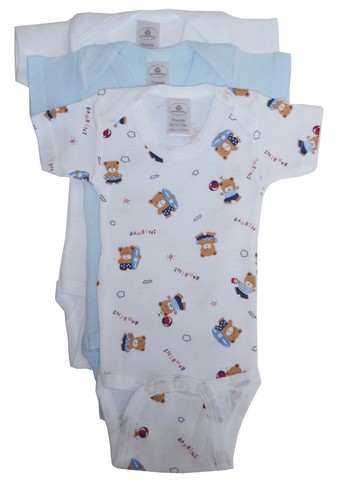 Picture of Bambini 004 M Boys Printed Short Sleeve Onezie- Variety Color - Medium