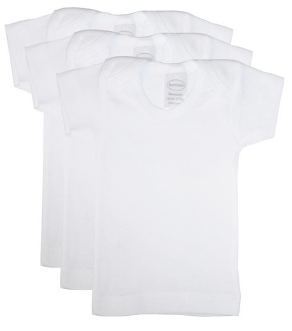 Picture of Bambini 055 P White Short Sleeve Lap Shirt- Preemie