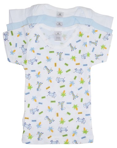 Picture of Bambini 058 L Boys Rib Knit Pastel Variety Short Sleeve T-Shirt- Large