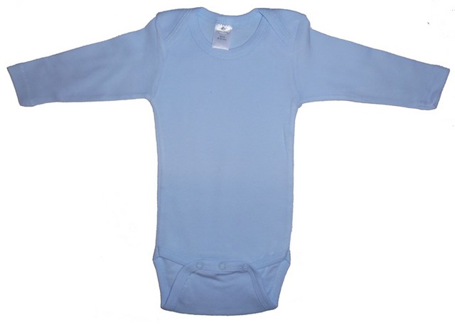 100B NB Pastel Blue Long Sleeve Onezie, New Born - Pack of 3