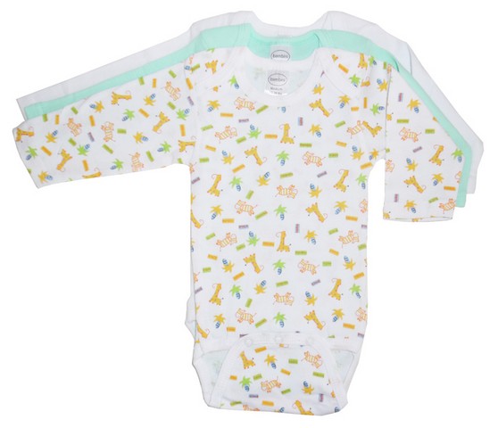 Picture of Bambini 102 S Boys Rib Knit Variety Color Long Sleeve Onezie- Small - Pack of 3