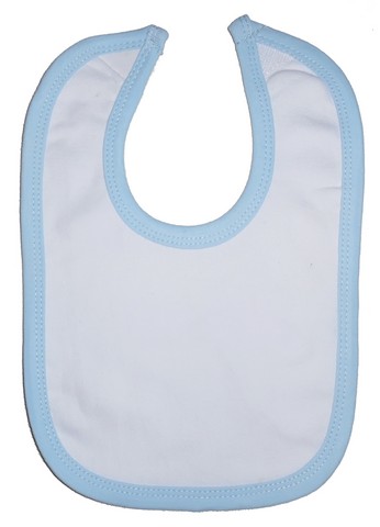Picture of Bambini 1023 W B 2-Ply Interlock White with Blue Binding Infant Bib