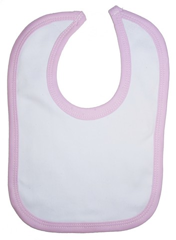 Picture of Bambini 1023 W P 2-Ply Interlock White with Pink Binding Infant Bib