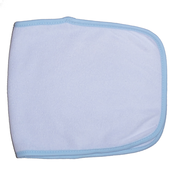 Picture of Bambini 1025B 2-Ply Terry Burp Cloth White with Blue Trim