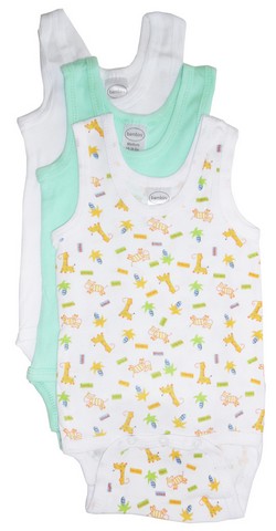 Picture of Bambini 109NB Boys Rib Knit Variety Sleeveless Tank Top Onezie- New Born