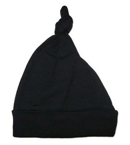 Picture of Bambini 1100 BLACK Black Pastel Interlock Knotted Baby Cap