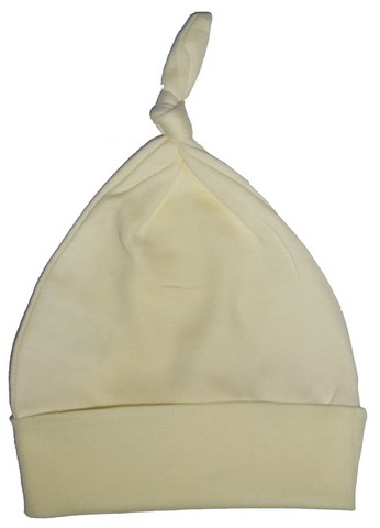 Picture of Bambini 1100 YELLOW Yellow Pastel Interlock Knotted Baby Cap