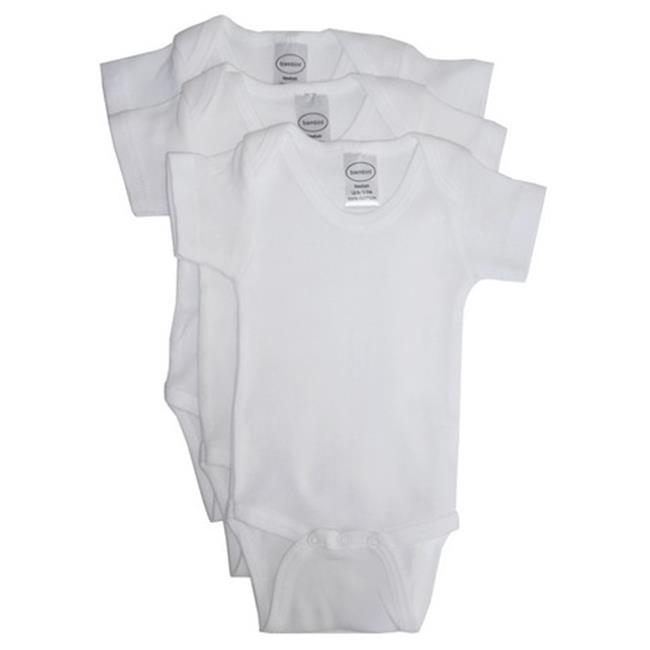 Bambini 001 NB White Short Sleeve One Piece- New Born - Pack of 3