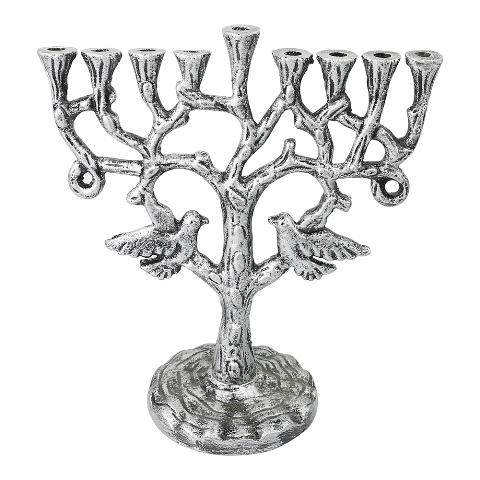 Picture of Nua Collection 59041 Metal Birds Menorah  10 in.