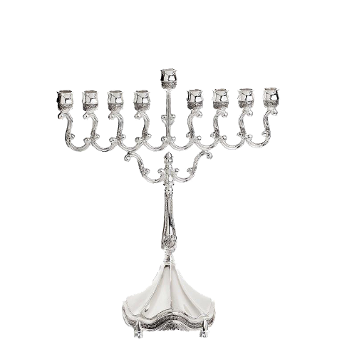 Picture of Nua Collection 59003 Small Silver Plated Menorah  8.5 in.