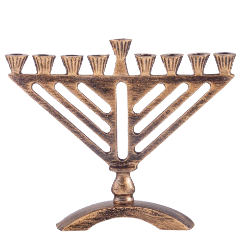 Picture of Nua Collection 59024 Chabad Style Mini Menorah  Gold Texture - 5.5 in.