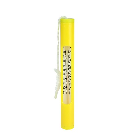 6.75 in. Yellow Floating Round Swimming Pool Thermometer with Cord