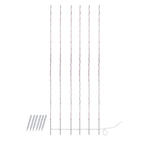Pink LED Lighted White Branch Patio & Garden Novelty Christmas Light Stakes 6 ft. - Set of 6