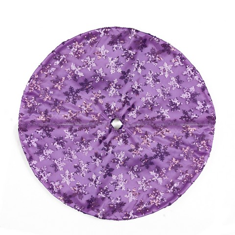 20 in. Decorative Purple Sequin Snowflake Pattern Mini Christmas Tree Skirt