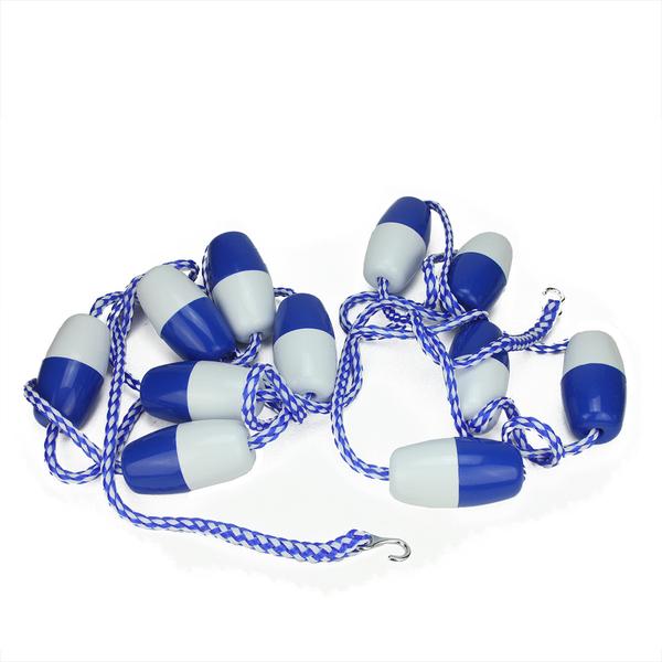 20 ft. Blue & White Swimming Pool Divider & Safety Rope Line with Floats