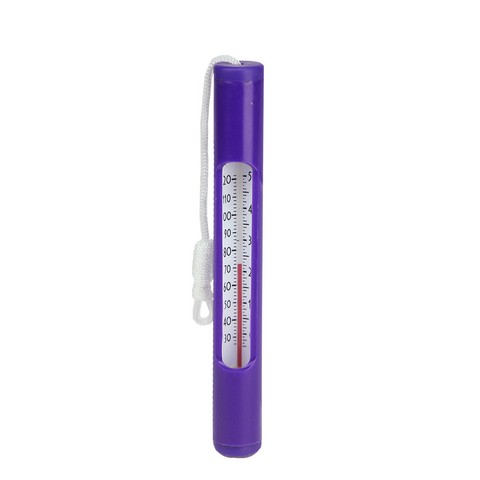 6.75 in. Purple Floating Round Swimming Pool Thermometer with Cord