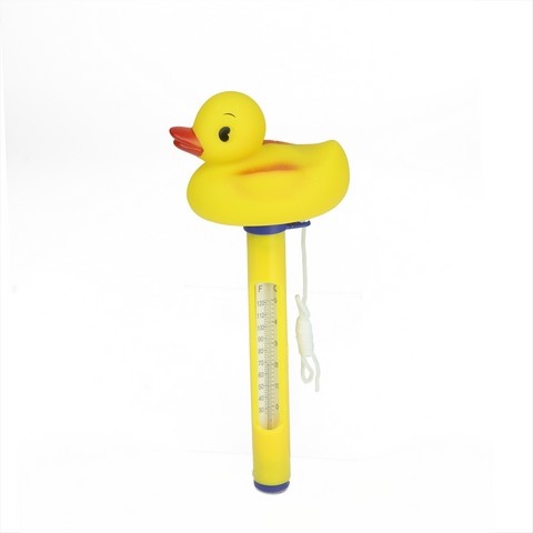 9.5 in. Yellow Duck Floating Swimming Pool Thermometer with Cord