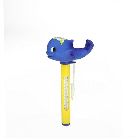 9 in. Blue Whale Floating Swimming Pool Thermometer with Cord