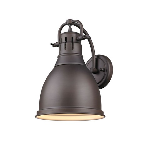 Picture of Golden Lighting 3602-1W RBZ-RBZ Duncan 1 Light Wall Sconce in Rubbed Bronze with Rubbed Bronze Shade