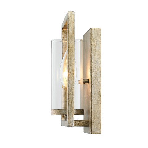 Picture of Golden Lighting 6068-1W WG Marco 1 Light Wall Sconce in White Gold with Clear Glass