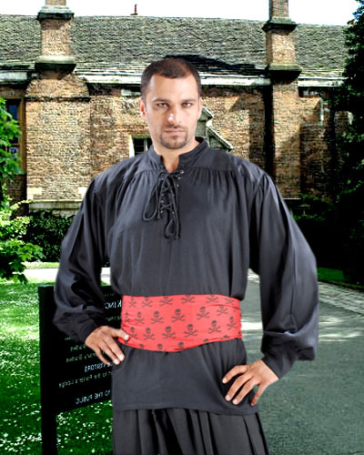C1099 Capn Quincy Shirt- Black - 2XL