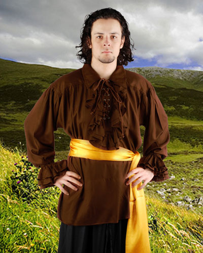 C1006 Captain Charles Vane Shirt - Chocolate - Extra Large