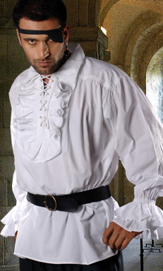 C1011 Captain Charles Vane Shirt- White - Large